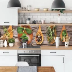 Küchenrückwand - Kräuter Und Gewürze In Braun -Heimische Küche wallart kuchenruckwand krauter und gewurze in braun 2