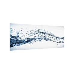 Spritzschutz Glas Panorama - Water Splash In Weiß -Heimische Küche wallart spritzschutz glas panorama water splash in weiss 3