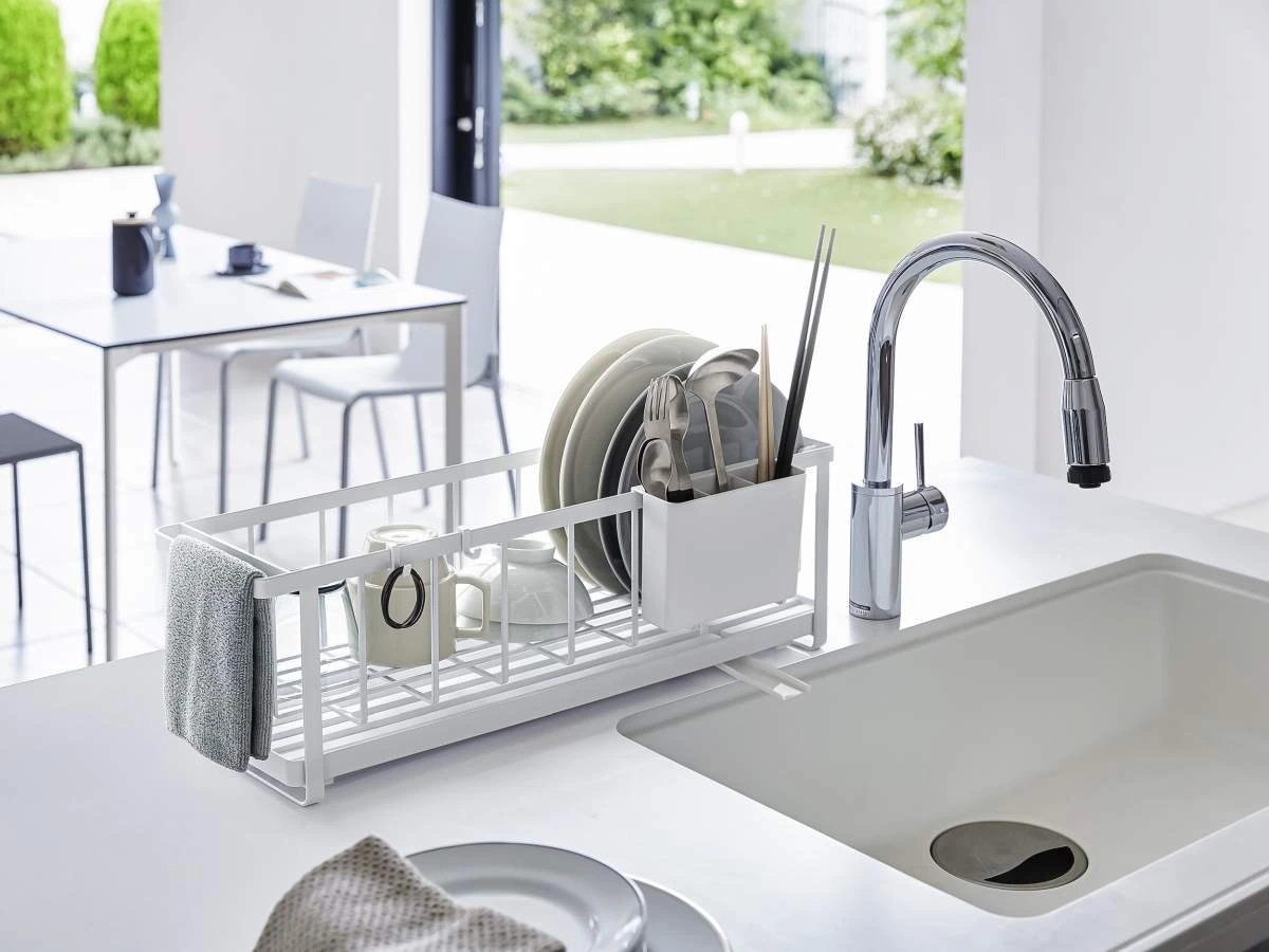 Yamazaki Geschirr-Abtropfgestelll Tower 57x18x16cm In Weiß 4 Yamazaki Geschirr-Abtropfgestelll Tower 57x18x16cm In Weiß – Bild 2