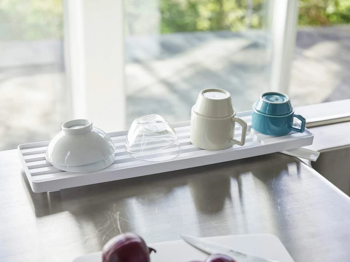 Yamazaki Geschirr-Abtropfgestelll Tower 57x18x16cm In Weiß 9 Yamazaki Geschirr-Abtropfgestelll Tower 57x18x16cm In Weiß – Bild 7