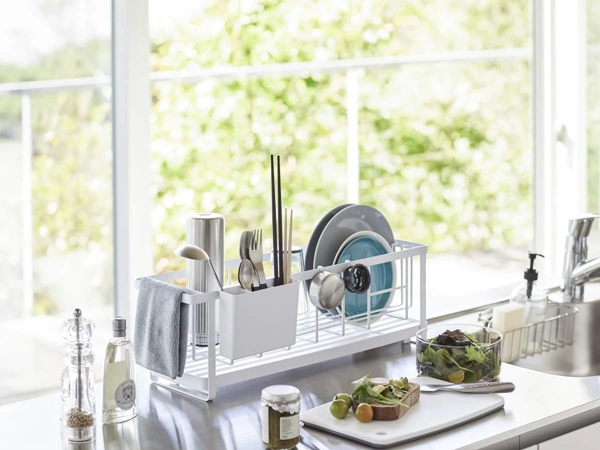Yamazaki Geschirr-Abtropfgestelll Tower 57x18x16cm In Weiß 11 Yamazaki Geschirr-Abtropfgestelll Tower 57x18x16cm In Weiß – Bild 9